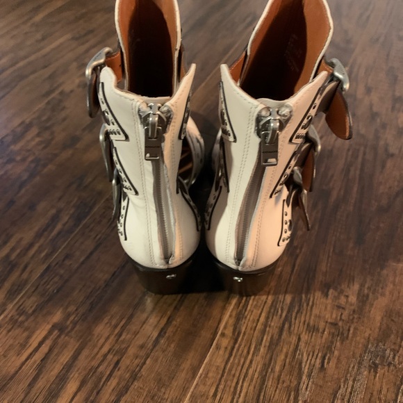 Cream Coach Leather Studded Boots - Picture 4 of 9